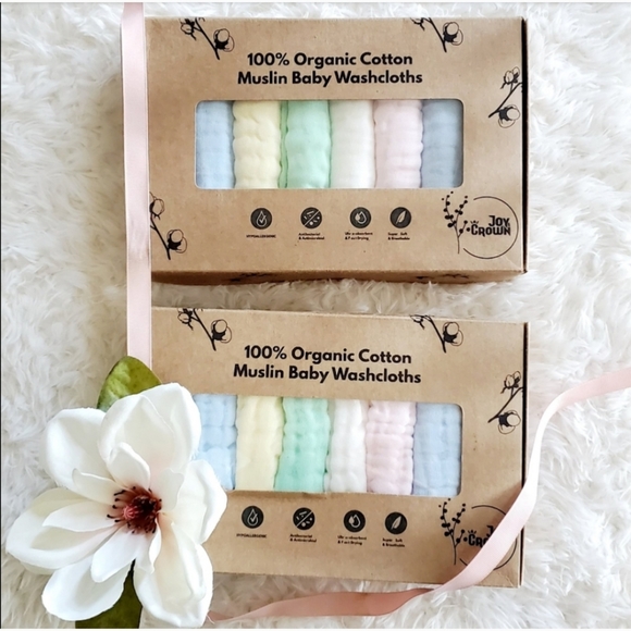 5 Boxes of Organic Muslin Washcloths Wholesale Bundle - Picture 3 of 4